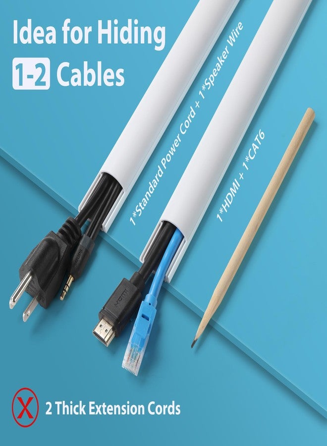 ZhiYo Cord Hider for 1-2 Cords, Cable Hider 39in(3X L13in), Self-Adhesive Cord Covers for Wires on Wall, Wire Cover Wall Mount TV, Cable Raceway Beige, W1in x H0.45in - Image 4